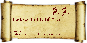 Hudecz Feliciána névjegykártya
